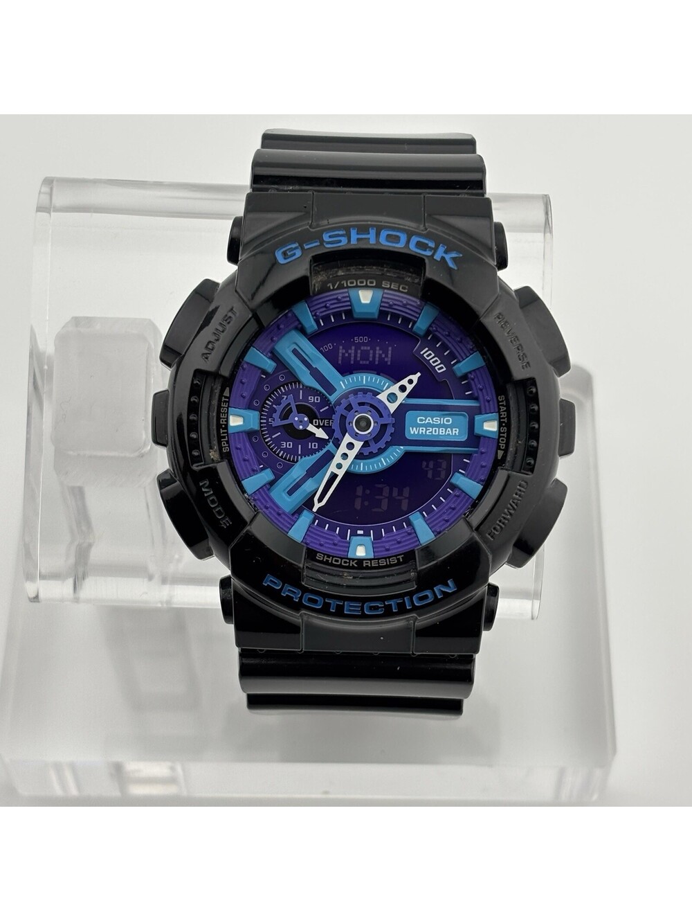 Casio G-Shock GA-110HC-1A Hyper Colors Black Blue Purple Analog Digital 200M